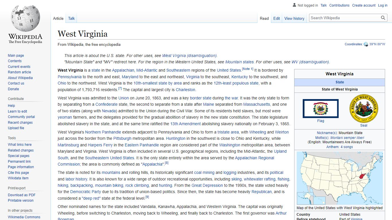 West Virginia - Wikipedia