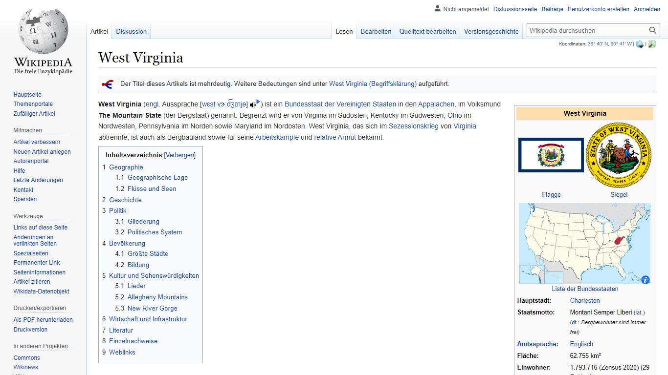 West Virginia – Wikipedia