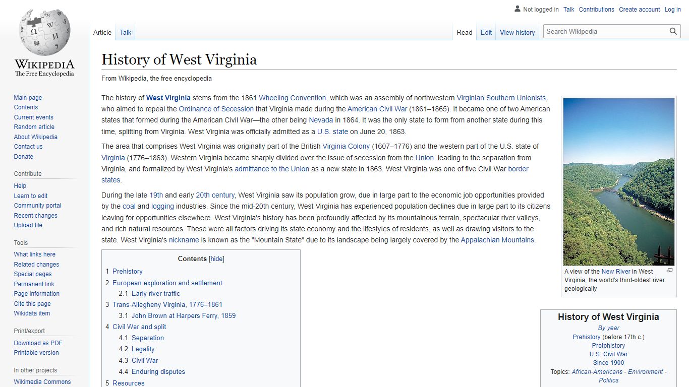 History of West Virginia - Wikipedia
